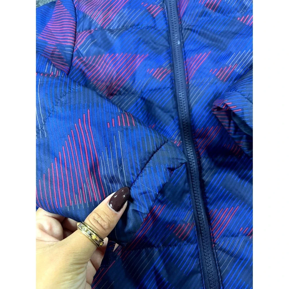 Swiss Tech Puffer Jacket Kids XS Blue Purple Insulated Long Sleeve Full Zipper